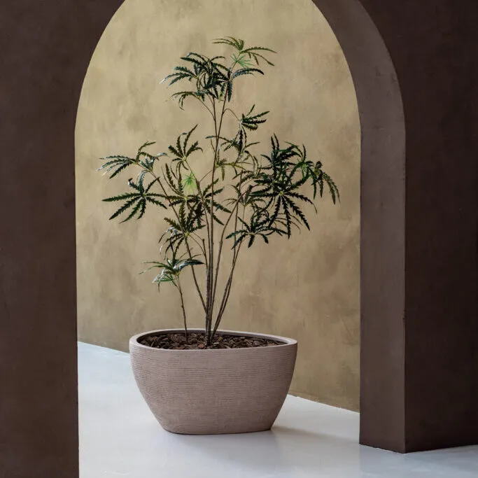 Ruvido Organic planter in sand-coloured natural finish by Luca Lifestyle