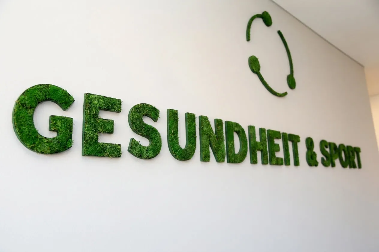 Moss typography on wall